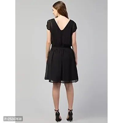 RIHANI FAB Embellished Waist Black Dress for Women-thumb2