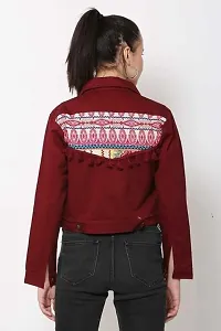 RIHANI FAB Embroidered Jackets for Women Jaipuri Jacket for Girls Denim Winter Wear(L, MAROON)-thumb4