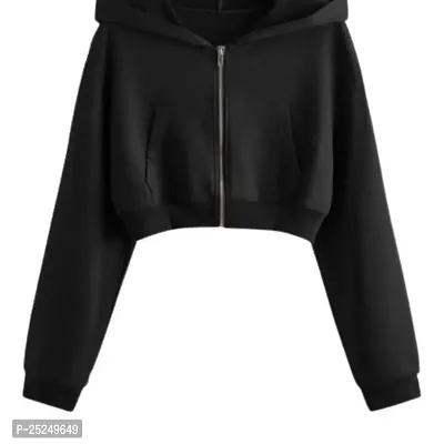 Long Sleeve Versity Jacket - Crop Varsity Jacket - Crop Jacket for Women - Crop Jackets - Coat for Women - Jacket for Women - Jackets - Baseball Jacket - Regular Fit Hooded Sweatshirt for Women's-thumb0
