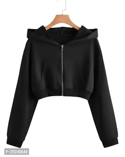 Long Sleeve Versity Jacket - Crop Varsity Jacket - Crop Jacket for Women - Crop Jackets - Coat for Women - Jacket for Women - Jackets - Baseball Jacket - Regular Fit Hooded Sweatshirt for Women's-thumb4