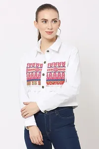 RIHANI FAB Embroidered Jackets TOP for Women (M, White)-thumb2