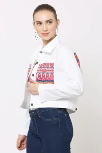 RIHANI FAB Embroidered Jackets TOP for Women (M, White)-thumb3