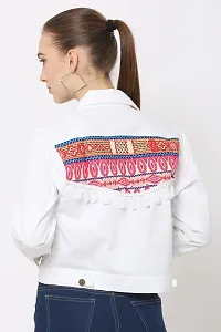 RIHANI FAB Embroidered Jackets TOP for Women (M, White)-thumb1