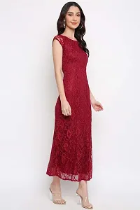 RIHANI FAB Sleeveless LACE Dresses for Women (L, RED)-thumb3