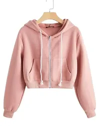 Long Sleeve Versity Jacket - Crop Varsity Jacket - Crop Jacket for Women - Crop Jackets - Coat for Women - Jacket for Women - Jackets - Baseball Jacket - Regular Fit Hooded Sweatshirt for Women's-thumb2