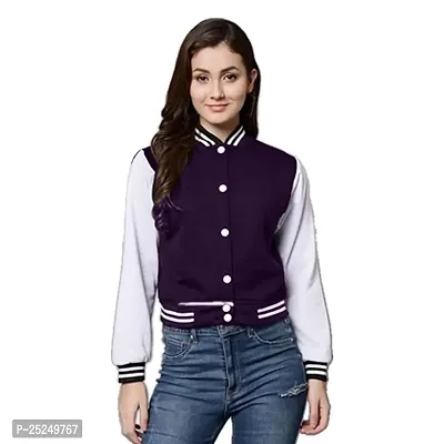 Ri Sign Hub Long Sleeve Versity Jacket - Crop Varsity Jacket - Crop Jacket for Women - Crop Jackets - Jacket for Women - Jackets - Baseball Jacket - Regular Fit Versity Jacket for Woman