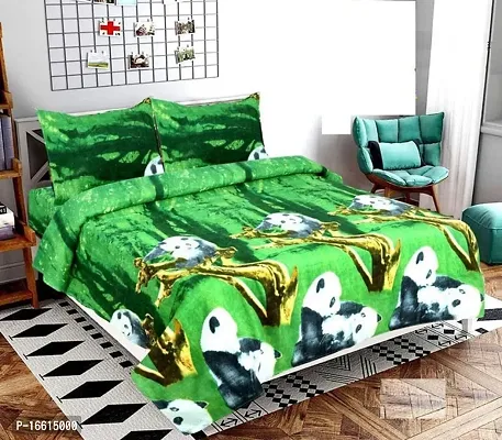 Comfortable Cotton Blend Printed Double Bedsheet with Pillow Covers-thumb0