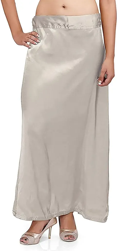 Buy Classic Curves Women's Satin Silk Maxi Saree Underskirt