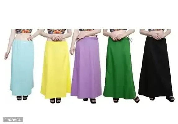disson Women's Cotton Solid Best Readymade Inskirt Saree Petticoats (Free Size, Iceblue ,Yellow,Jamni,Green ,Black)-thumb0