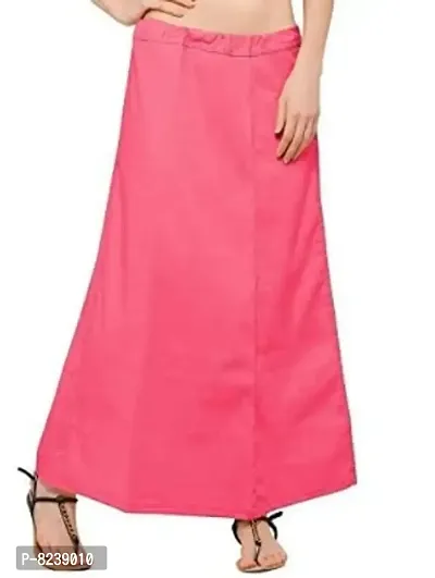 disson Women's Saree Cotton Readymade Petticoat (Free Size) (Free Size, Pink)