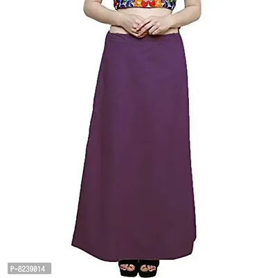 disson Women's Saree Cotton Readymade Petticoat (Free Size) (Free Size, Dark Purple)
