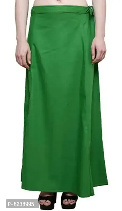 disson Women's Saree Cotton Readymade Petticoat (Free Size) (Free Size, Green)