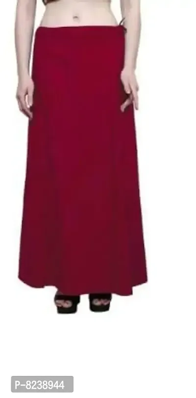 disson Women's Saree Cotton Readymade Petticoat (Free Size) (Free Size, Marron)-thumb0