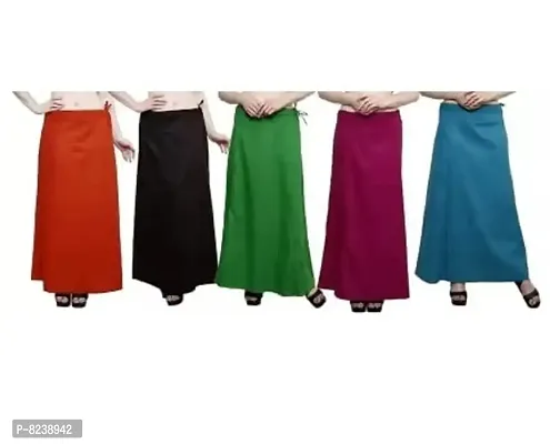 disson Women's Cotton Solid Best Readymade Inskirt Saree Petticoats (Free Size, Red,Black,Green,Rani,Rama)-thumb0