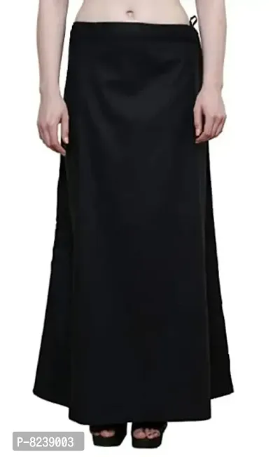 disson Women's Saree Cotton Readymade Petticoat (Free Size) (Free Size, Black)