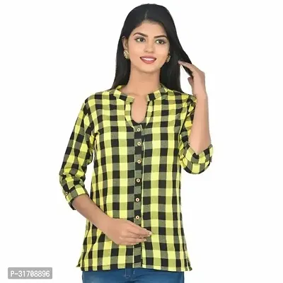 Womens Yellow Cotton Check shirt