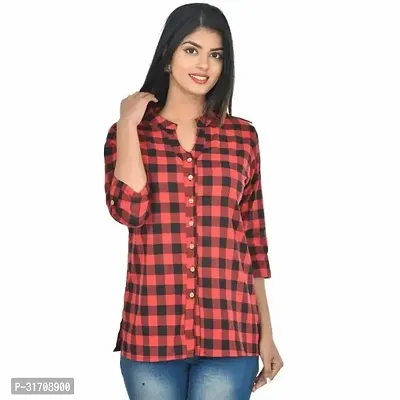 Womens Red Cotton Check shirt