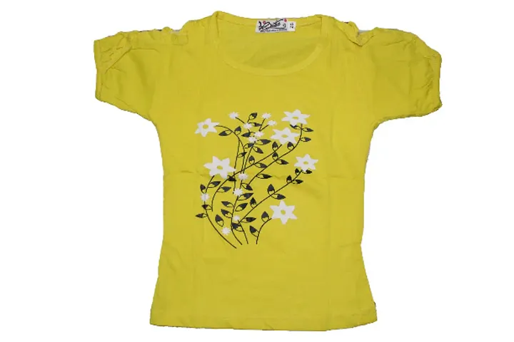 Printed Cotton Half Sleeves Tees for Girls