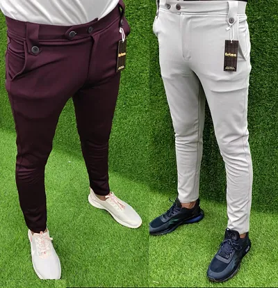 Trendy Polyester Regular Track Pants For Men Pack of 2