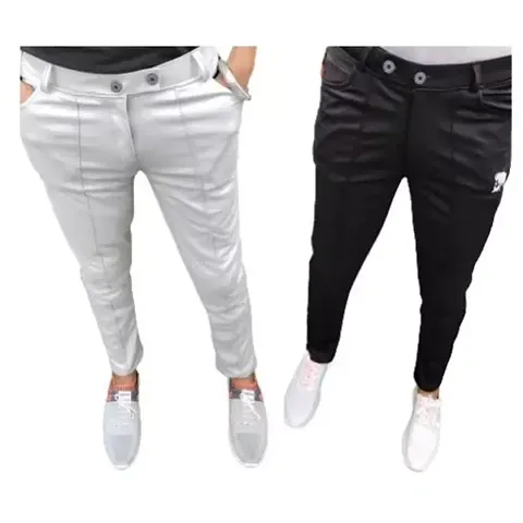 Trendy Polyester Regular Track Pants For Men Pack of 2