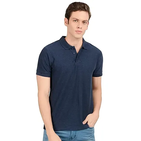 Men's Cotton Blend Solid Polo Tees