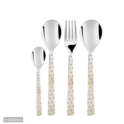 Troozy Premium Wave Complete Cutlery Set (Pack of 25) (6 Pieces Tea Spoon), (6 Master Spoon), (6 Pieces Master Fork), (6 Pieces Master Soup Spoon) With Stand-thumb3