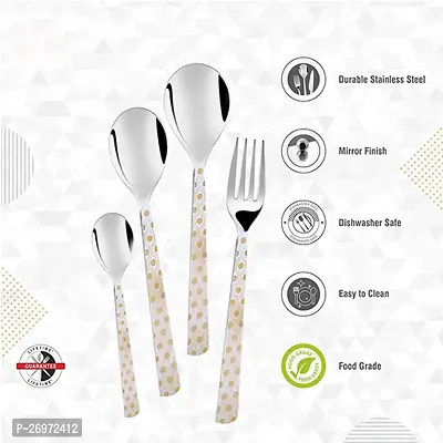 Troozy Premium Wave Complete Cutlery Set (Pack of 25) (6 Pieces Tea Spoon), (6 Master Spoon), (6 Pieces Master Fork), (6 Pieces Master Soup Spoon) With Stand-thumb4