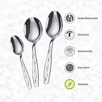 Troozy Cutlery Set of 24 Stainless Steel Spoons 6 Tea Spoons, 6 Soup Spoons, 6 Master Spoons, 6 Master Forks and 1 Steel Stand,-thumb3