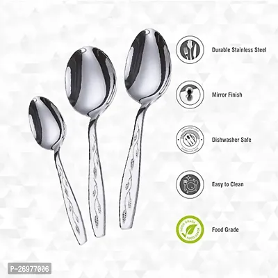 Troozy Cutlery Set of 24 Stainless Steel Spoons 6 Tea Spoons, 6 Soup Spoons, 6 Master Spoons, 6 Master Forks and 1 Steel Stand,-thumb4