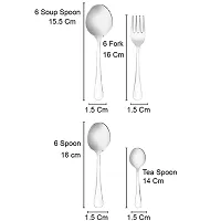 Troozy 24 Piece Mirror Silver Silverware Set with Stand, Hanging  Round Handle Stainless Steel Cutlery Set Include /Fork/Spoon/Teaspoon, Simple Kitchen Utensils Service-thumb1