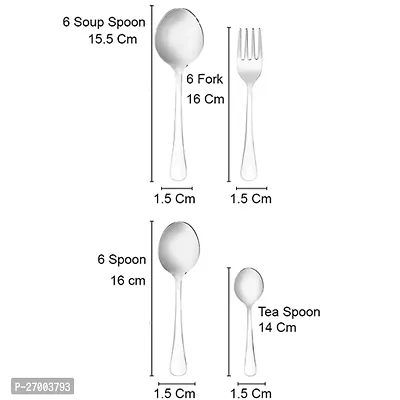 Troozy 24 Piece Mirror Silver Silverware Set with Stand, Hanging  Round Handle Stainless Steel Cutlery Set Include /Fork/Spoon/Teaspoon, Simple Kitchen Utensils Service-thumb2