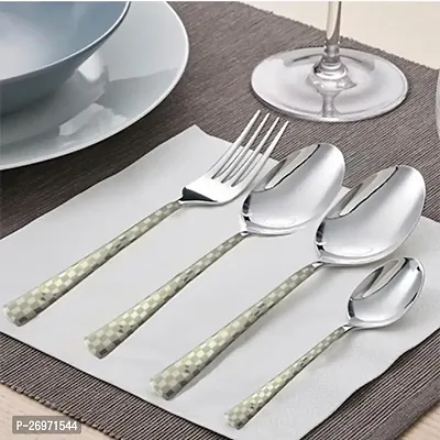 Troozy Laser Complete Cutlery Set 24 pcs with Hanging Stand (6 Tea Spoons, 6 Master Spoons, 6 Desert Spoon, 6 Dessert Forks  1 Cutlery Stand) Made of 304 Stainless Steel-thumb4
