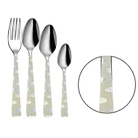 Troozy Laser Complete Cutlery Set 24 pcs with Hanging Stand (6 Tea Spoons, 6 Master Spoons, 6 Desert Spoon, 6 Dessert Forks  1 Cutlery Stand) Made of 304 Stainless Steel-thumb1