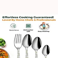 Troozy Laser Complete Cutlery Set 24 pcs with Hanging Stand (6 Tea Spoons, 6 Master Spoons, 6 Desert Spoon, 6 Dessert Forks  1 Cutlery Stand) Made of 304 Stainless Steel-thumb2