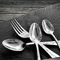 Troozy Cutlery Set of 24 Stainless Steel Spoons 6 Tea Spoons, 6 Soup Spoons, 6 Master Spoons, 6 Master Forks and 1 Steel Stand,-thumb4