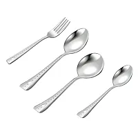 Troozy Spoons Kitchen Set Oreo - Stainless Cutlery Set - Set of 25 (Contains: 6 Tea Spoons, 6 Soup Spoon, 6 Master Spoon, 6 Master Forks, 1 Steel Stand) With 2 Piece Spice Jar Free, Silverware Set,-thumb4