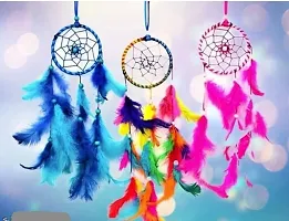 Dream Catcher | Multicolor Dream Catcher | Combo of Dream Catcher of 4| Home Decor | wall Decoration | size ( 6inche-1set) (3inch-3sets) Set of 4-thumb1