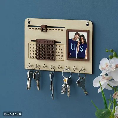 Key Holder with Calendar 2 pocket Wood Key Holder (8 hooks)-thumb0