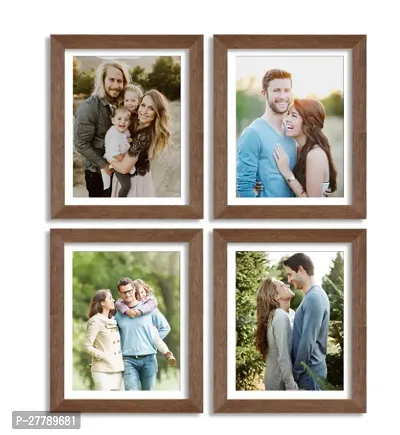 Brown Photo Frame for Wall Photo Frame Collage Set of 4 Pcs Picture Frame Set For Home  Wall Decoration, Color - Brown, Size- 8x12 -4