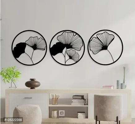 Flower Design Stylish Wall Art for living Room, Bedroom, Kids room, Kitchen (Black)-thumb0
