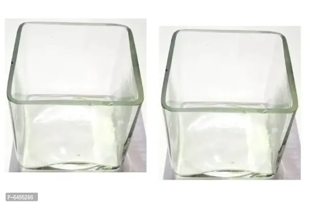 Classy Glass Flower Vase Set Of 2 Pcs