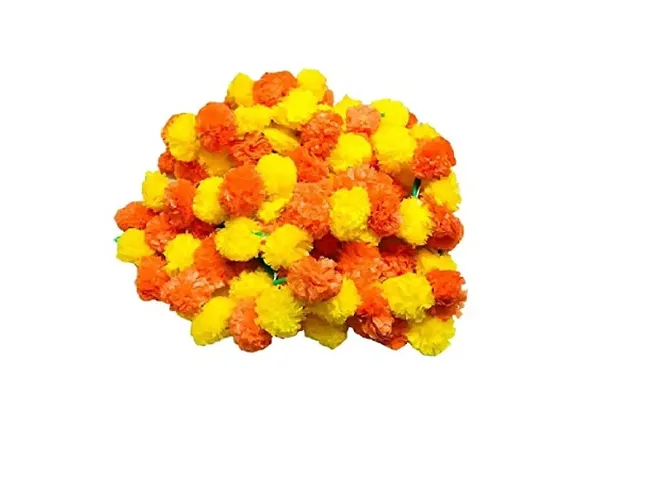 Artificial Genda Phool Marigold Garlands For Decoration Set Of 5 Pcs