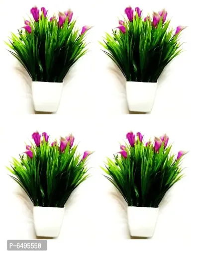 Artificial Small  Multi Color Table Flower Bonsai Set of 4 PCS