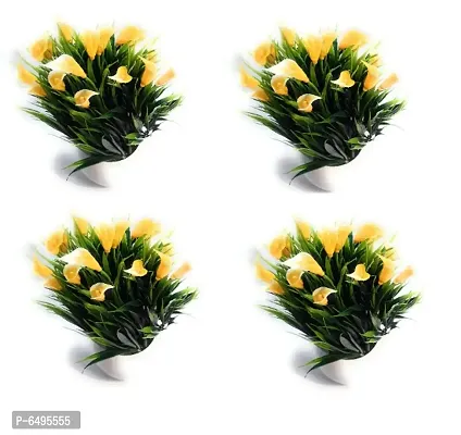 Artificial Small  Multi Color Table Flower Bonsai Set of 4 PCS