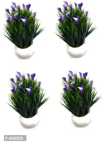 Artificial Small  Multi Color Table Flower Bonsai Set of 4 PCS