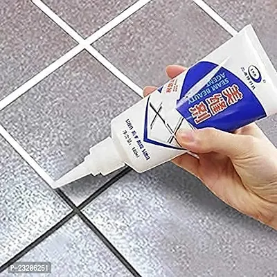 Waterproof Tile Gap/Crack/Grout Filler Water Resistant Silicone Sealant for DIY Home Sink Gaps Repair Tube180 Ml White)-thumb0