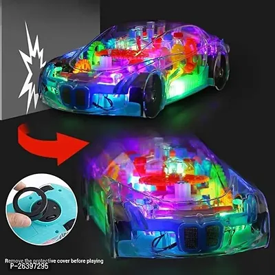 Pintram 3D Transparent Car with 360 Degree Rotation | Gear Simulation Mechanical Car Toy with Light  Sound for Kids (Colors As Per Availability)-thumb4