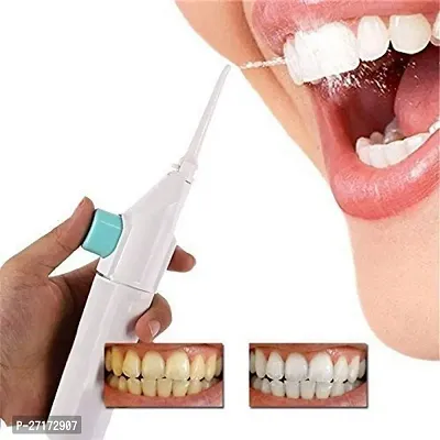 Pintram Dental Water-Jet Flosser Air technology Cords Tooth Dental Cleaning Whitening Teeth Kit Power Floss Air Powered Dental Water Jet for Tooth Cleaner (White)-thumb0