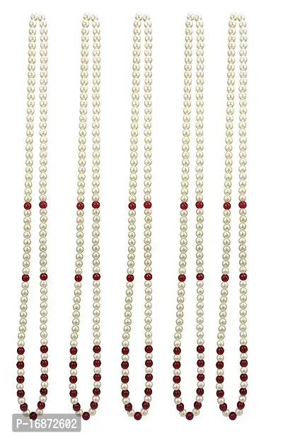 RAADHE CREATION Swagat mala Single Layered Traditional Gold Plated Dulha Moti Mala with Beads Maharaja Haar/Groom Necklace for Men- (5)