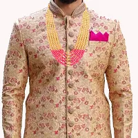 RAADHE CREATION Gold Plated and Pearl Moti dulha necklace chain for Men (Pink)-thumb3